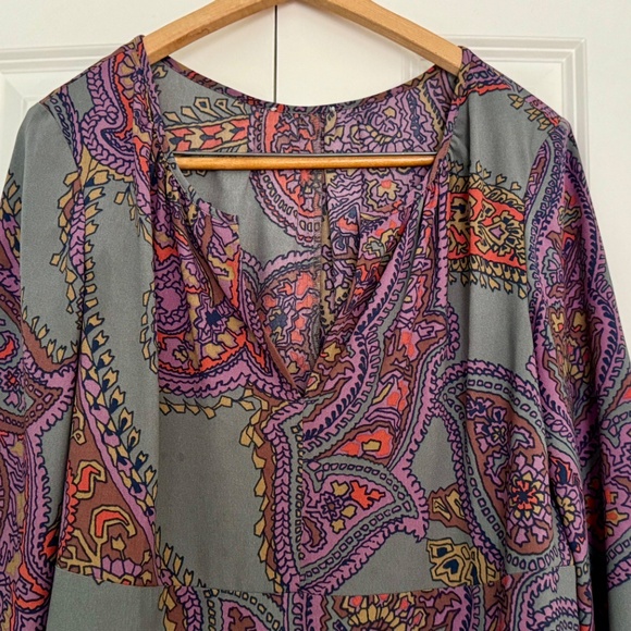 SOLD | 1970s boho paisley mini/midi long sleeves dress - Picture 2 of 6